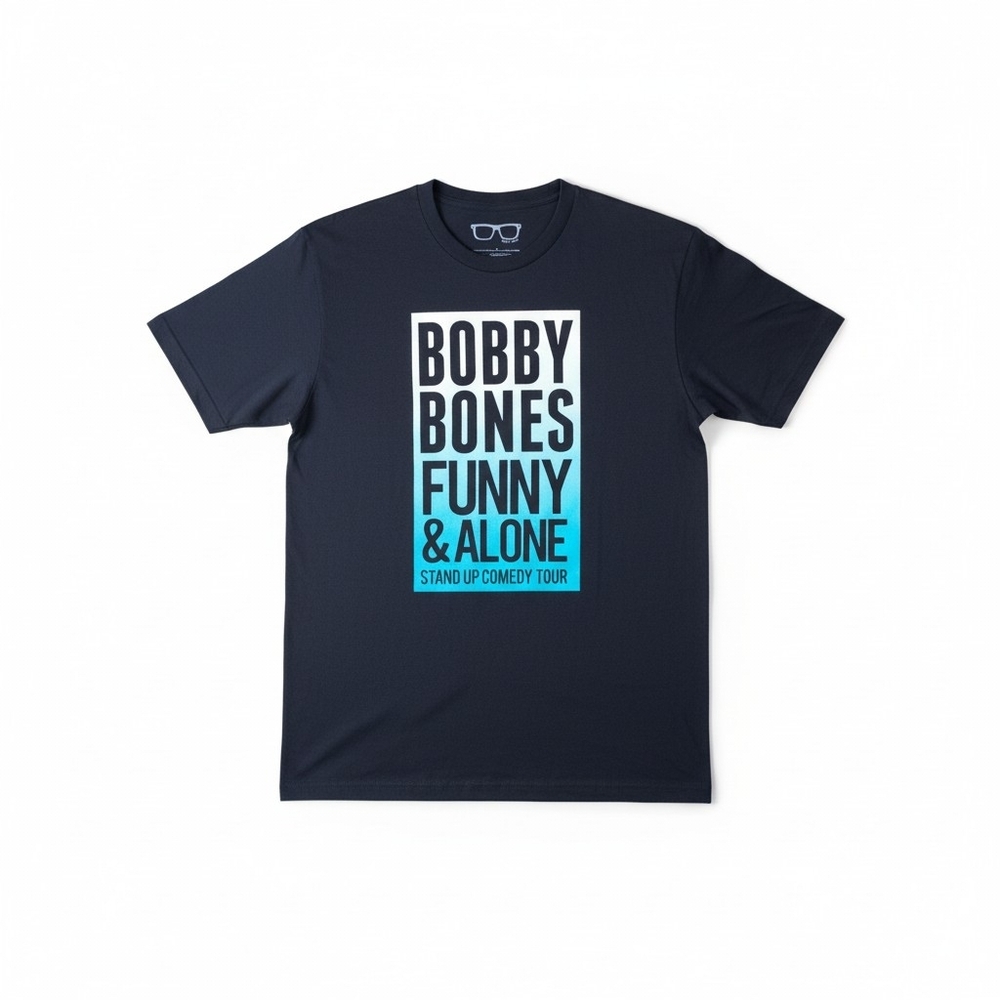 Bobby Bones "Funny & Alone" 2017 Tour Tee – Black Short Sleeve Comedy Shirt